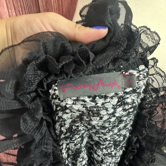 Pretty Angel Whimsigoth Y2K Long Cardigan Silk Wool Asymmetrical Steampunk Large - Picture 9 of 9